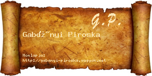 Gabányi Piroska névjegykártya